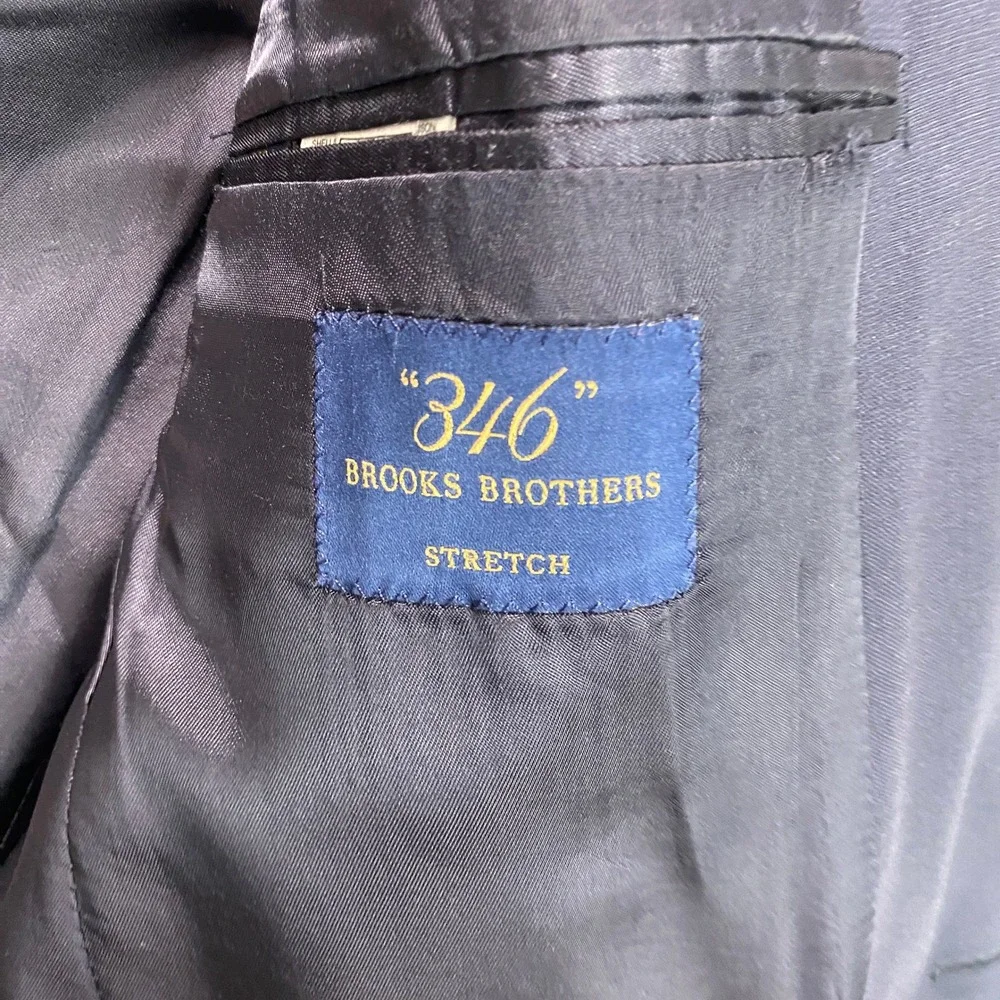 Brooks Brothers 346 Stretch Blazer Mens 39S Navy Blue Wool Lycra Suit Jacket